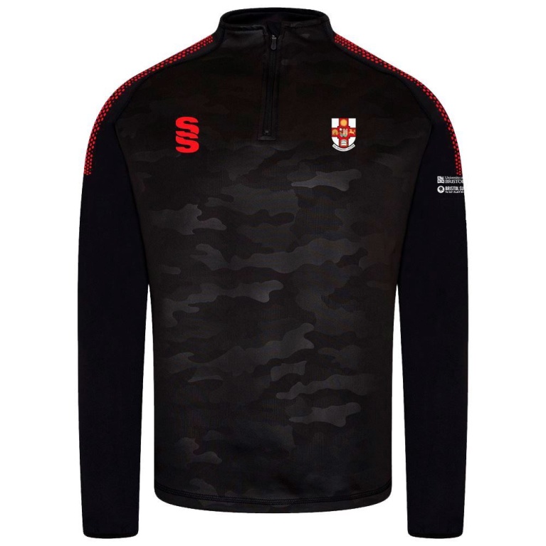 Women's Camo 1/4 Zip Performance Top : Black