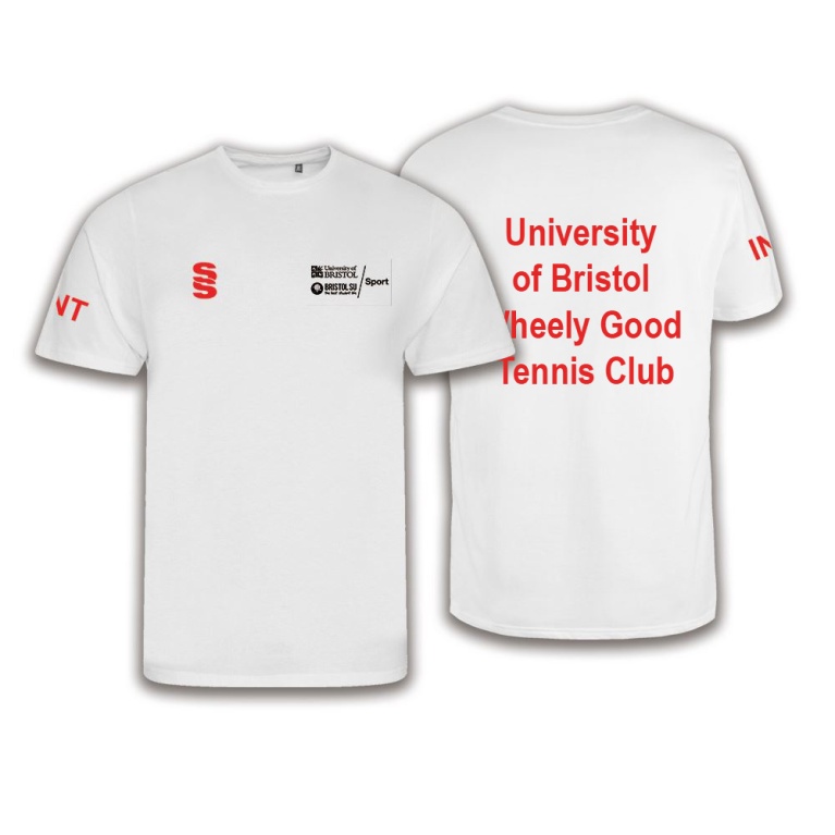 University of Bristol - Wheelchair Tennis - ORGANIC T-SHIRT - WHITE