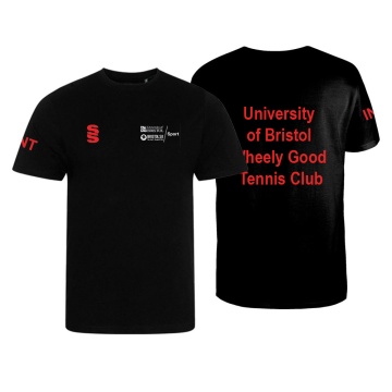 University of Bristol - Wheelchair Tennis - ORGANIC T-SHIRT - BLACK